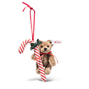 Steiff Teddy Bear with Candy Cane Ornament